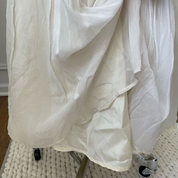 Vintage 50s Emma Domb San Francisco Midi Tea Length Formal Dress Gown Ivory Sequ - Picture 10 of 13